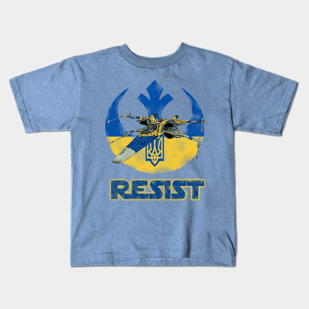 Ukraine Resist X Kids T-Shirt by DistractedGeek